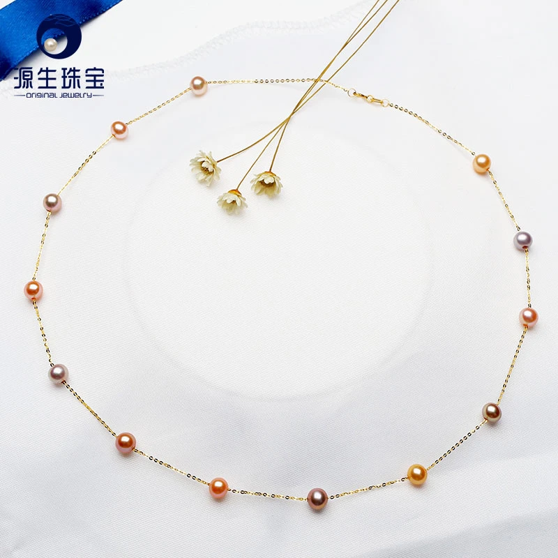 Pure gold pearl necklace Clearance