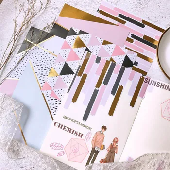 

10pcs Korean Foil Gold Background Sticker Sulfuric Acid Paper Planer diary Journal Scrapbooking Decorative Stickers Stationery
