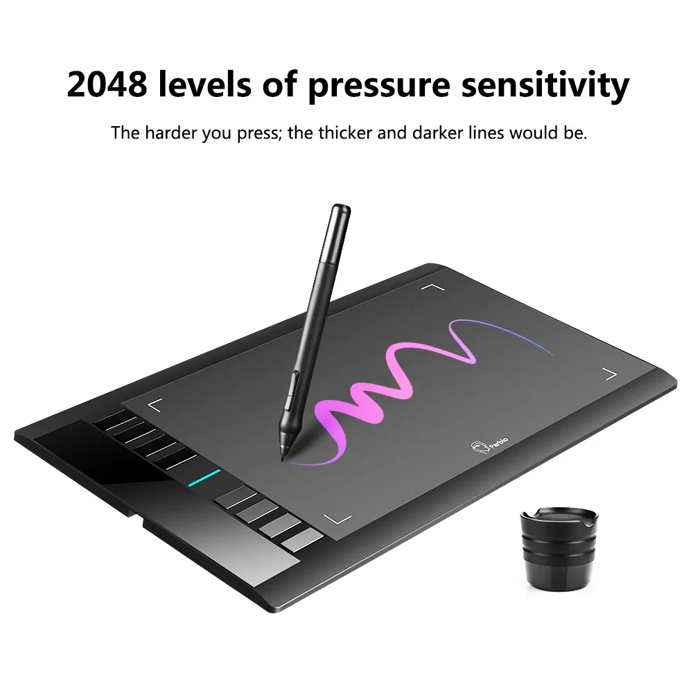 Goedkoop Parblo A610 Digitale Grafische Tekening Tablet Met Oplaadbare Pen Grafico 5080LPI + Wolvilt Voeringzak Cover + Handschoen Als gift