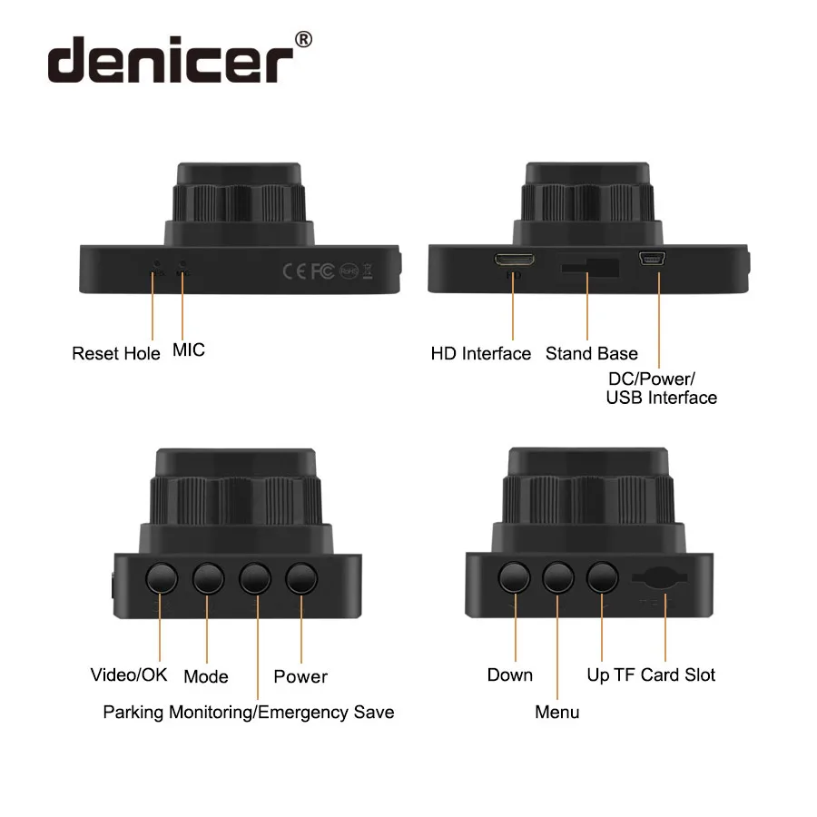 2019 1080 P Автомобильный dvr denicer HDMI Dashcam Full HD DVRs Ночное Видение Двойной ясно стрелять