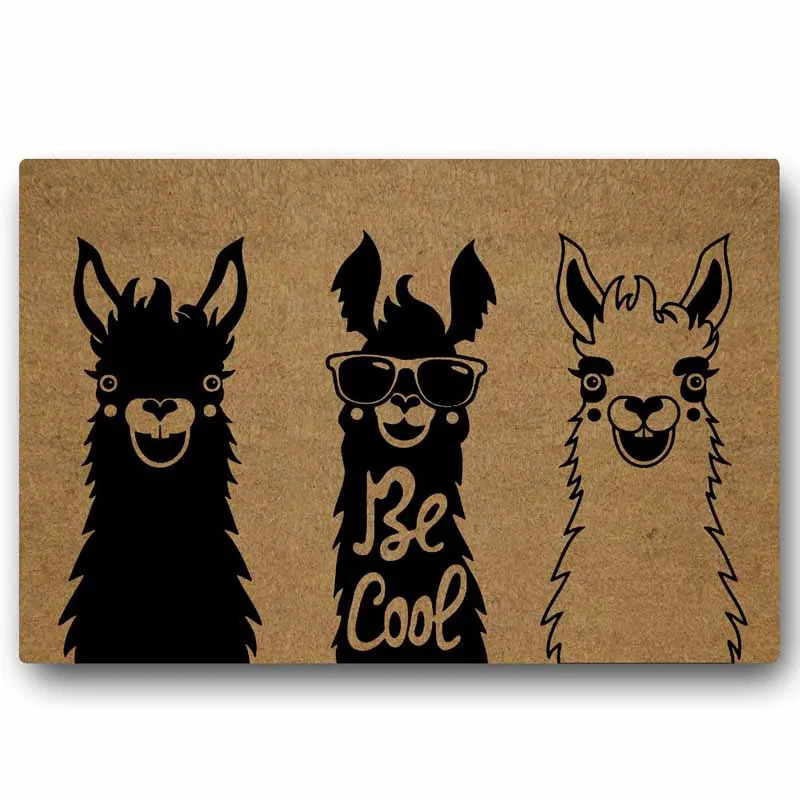 

Funny Doormat Entrance Door Mat Floor Mat Alpaca Cool Llama | Standard Outdoor Welcome Mat | Indoor Decorative Bathroom and Offi