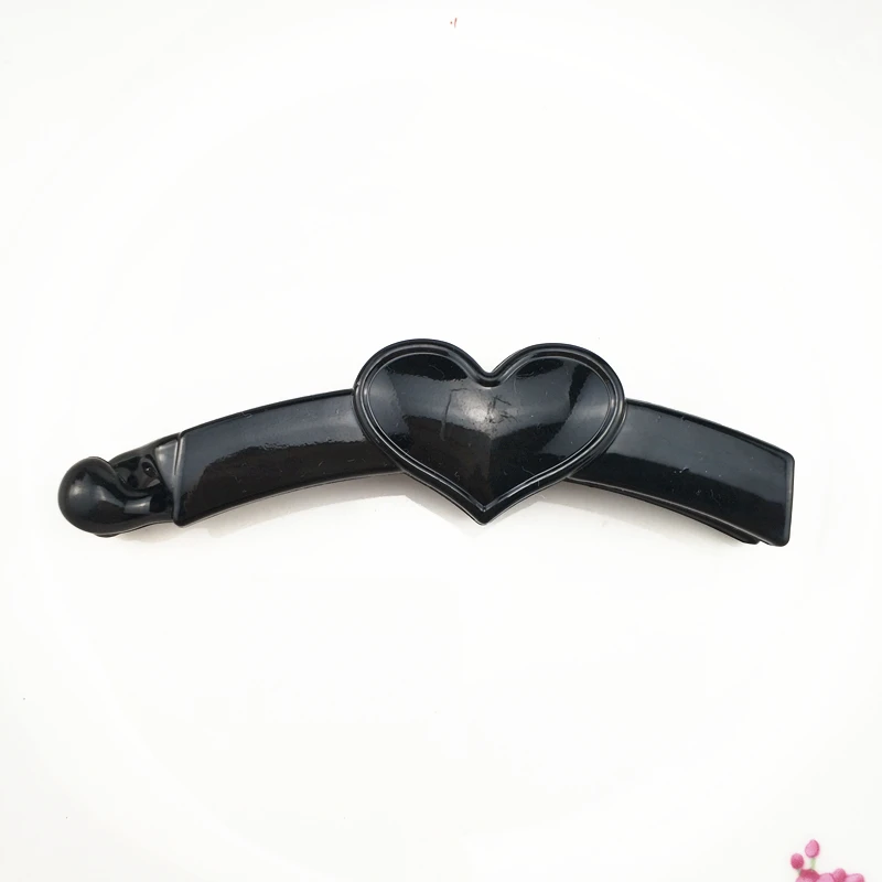 

HappyKissTwisted Solid Color Vertical Clip Banana Clip Hair Accessory Horsetail Large Clip Music Symbol Acrylic black hair pin