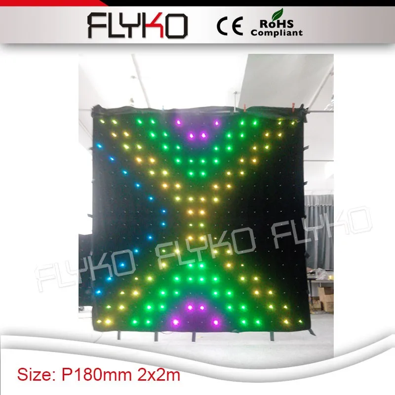 Высокая яркость полноцветных светодиодные фонари отображения видео Pixel18CM Украшенные DJ СВЕТОДИОДНЫЙ занавес 2 м x 2 м