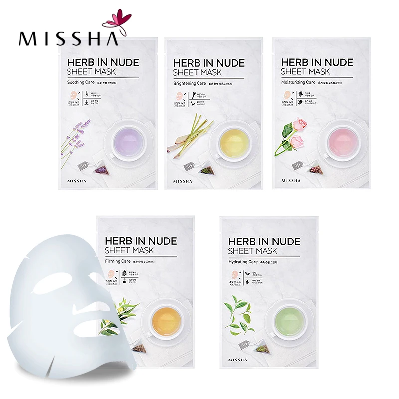 

MISSHA Korean Herb in nude sheet mask Anti Wrinkle Anti Aging Whitening Facial mask Skin Care 3pcs