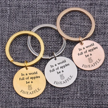 

In A World Full Of Apple Be A Pineapple Sweet Lover Keychain Bag Car Key Tag Pendant Key Ring Pineapple Lover Gift For Couples