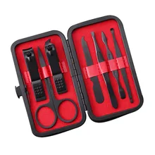 7 шт./компл. Набор ножей для ногтей из нержавеющей стали черные аксессуары кусачки для ногтей для красоты ног и инструменты для ухода за ногтями