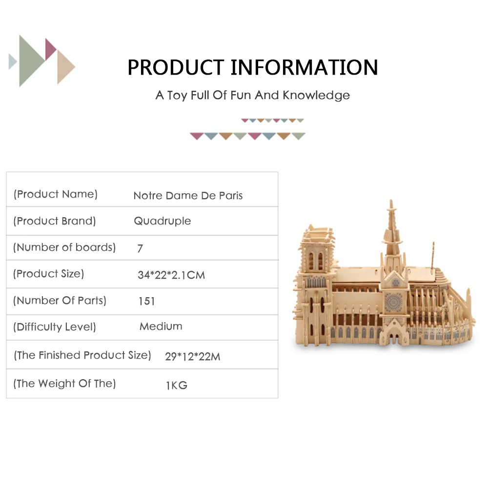 Нотр-Дам де Пари 3D деревянные головоломки масштаб Миниатюрная модель для Нотр-Дам де Пари Детские Развивающие головоломки игрушки