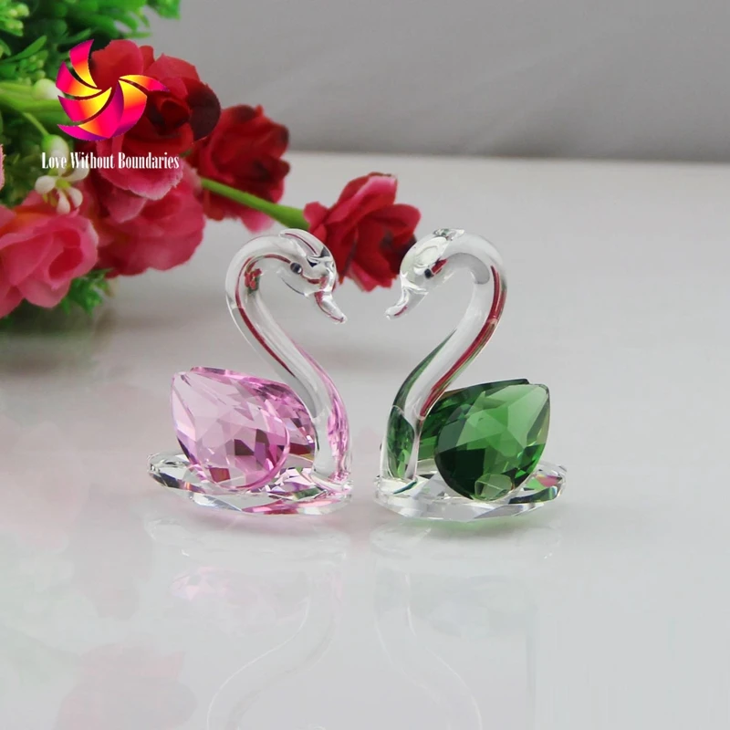 

Small Crystal Swan, beautiful love stories, romantic legends, girl gift for birthday, 5 colors, 2 sizes can choose, 2pcs