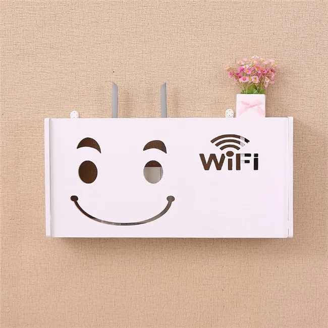 Беспроводной Wi-Fi роутер коробка для хранения настенная полка подвесная штепсельная плата кронштейн кабельные коробки деревянный-пластиковый домашний декор коробка для роутера