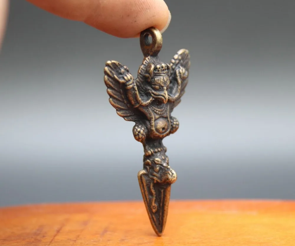 6,5 см Тибет бронза Garuda dhwaja Дордже Ваджра-Пестик птица подвеска, амулет, ожерелье