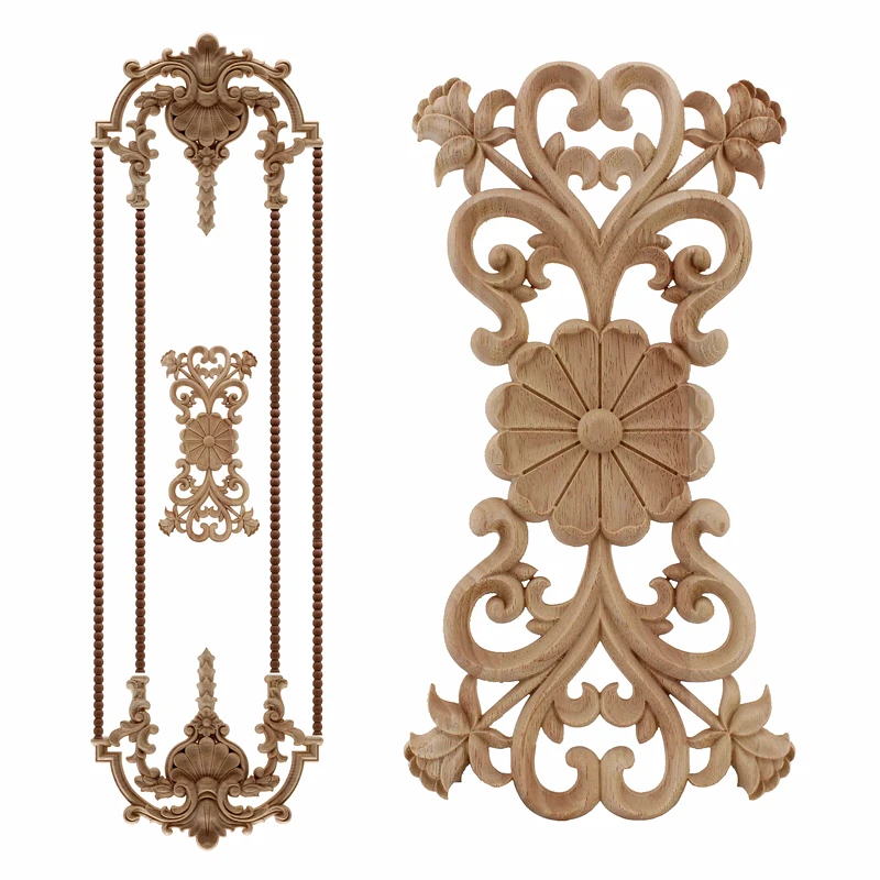 VZLX Antique Decorative Wood Appliques Furniture Natural