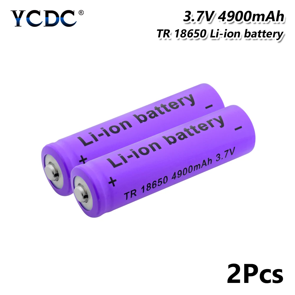 2 шт TR 18650 3,7 V 4900mAh 18650 литий-ионная аккумуляторная батарея для фонарика power Bank лазерная указка