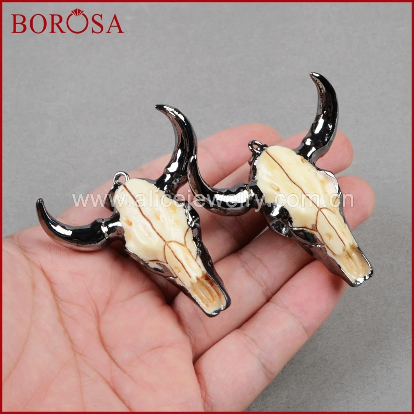 Бусина бусина BOROSA OX черного цвета в форме крупного рогатого скота буфер из смолы