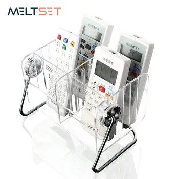 

6 Grids Desktop Finishing Organizer Acrylic Remote Control Storage Box Rotary Transparent Phone Holder Cosmetic Makeup Container