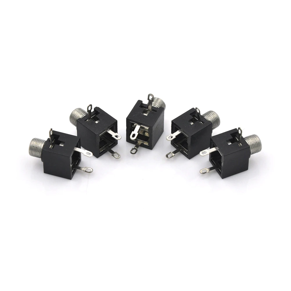 

5pcs/lot 3.5mm 3 Pin DIP Headphone Jack Socket Female Audio Connector Mono Channel Double Track Socket Stereo Socket