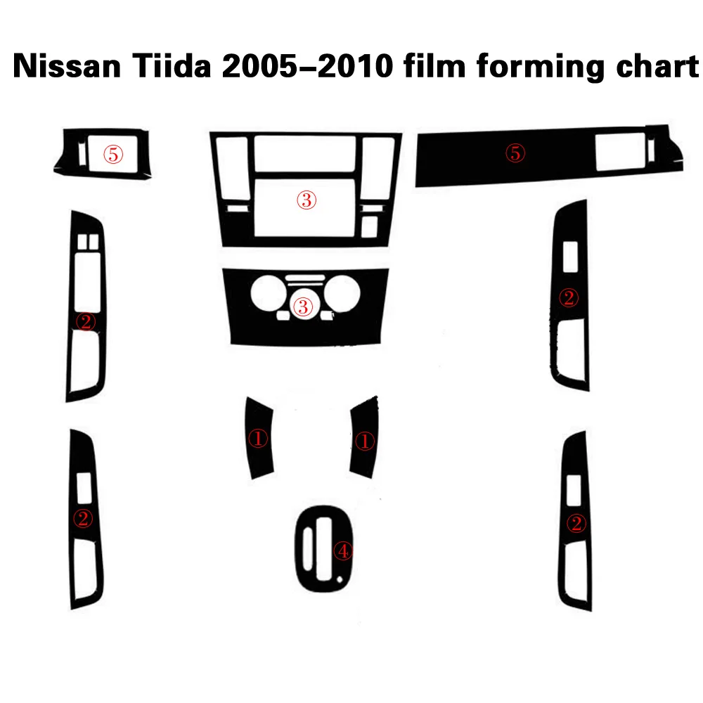 Для Nissan Tiida 2005-2010 внутренняя Центральная панель управления дверная ручка 3D/5D наклейки из углеродного волокна наклейки аксессуары для стайлинга автомобилей