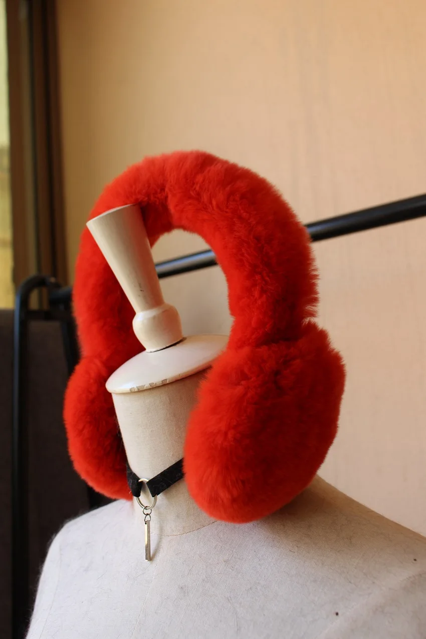 real rabbit fur winter earmuffs for girl (17)