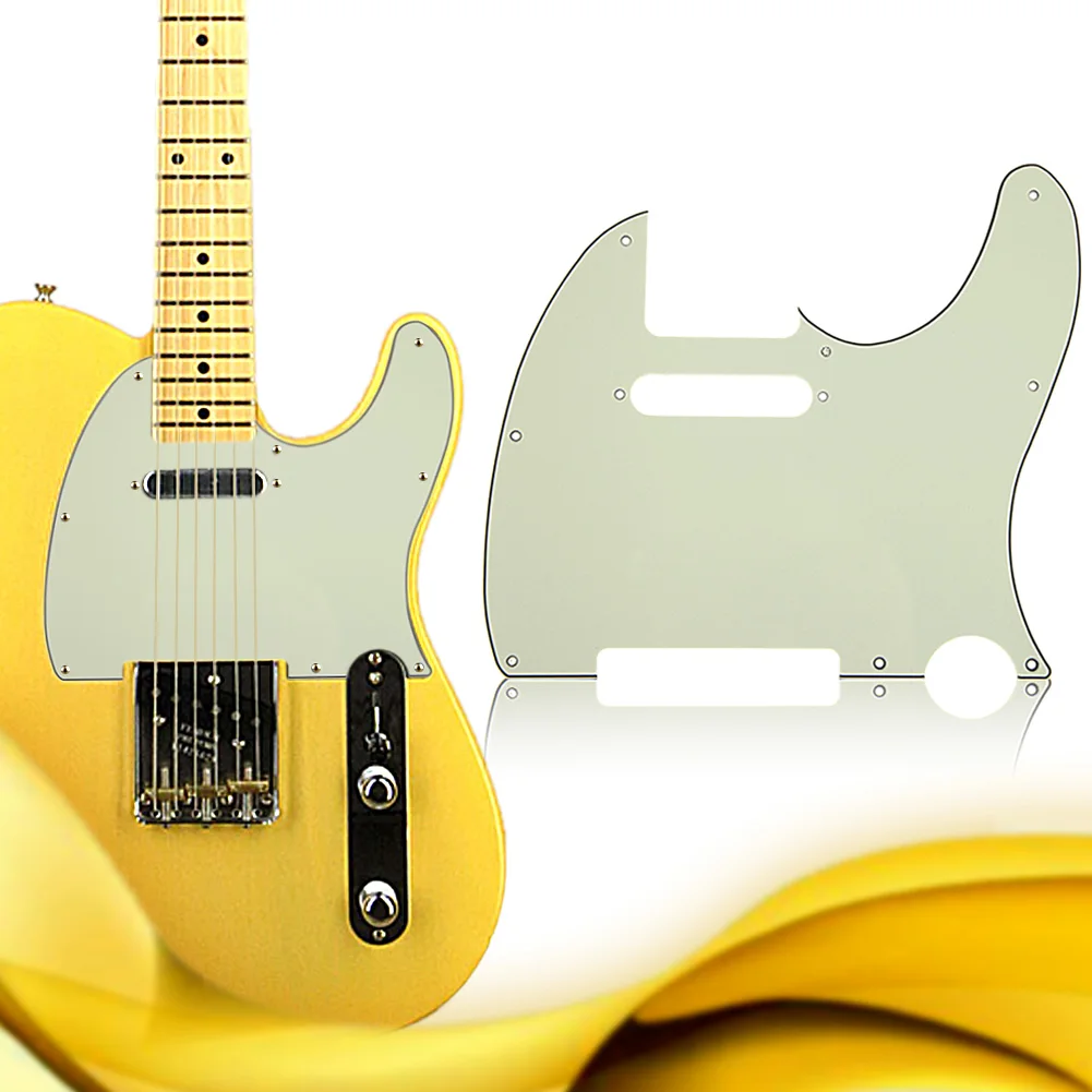 3Ply состаренная перламутровая Накладка для гитары Tele style Гитара Pickguard состаренная белая жемчужина музыкальный инструмент Аксессуары для гитары 7 цветов - Цвет: Dark Green