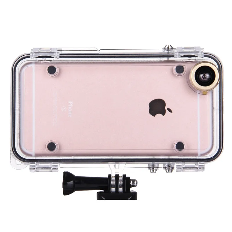 For iPhone 6 Plus 6s Plus Extreme Sports Waterproof Case with 170 Degrees Wide Angle Lens