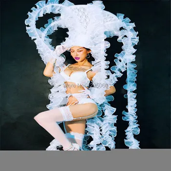 

WYY Ballroom dance costumes led factory catwalk models performance show wears sexy dresses bar club stage skirt bikini bra dj