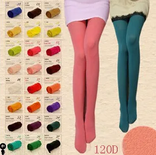 

1PC New Pantyhose Girls Autumn/Spring Tights Candy Color 120D Velvet Pantyhose Fashion Best Sale Free Shipping
