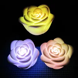 Украшения романтический Цвета Изменение светодиодный светильник свечах ночь розы