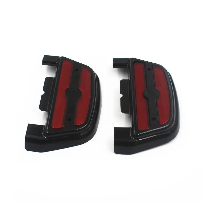 Black Led Light Passenger Footboard Floorboard Cover For Harley Softail