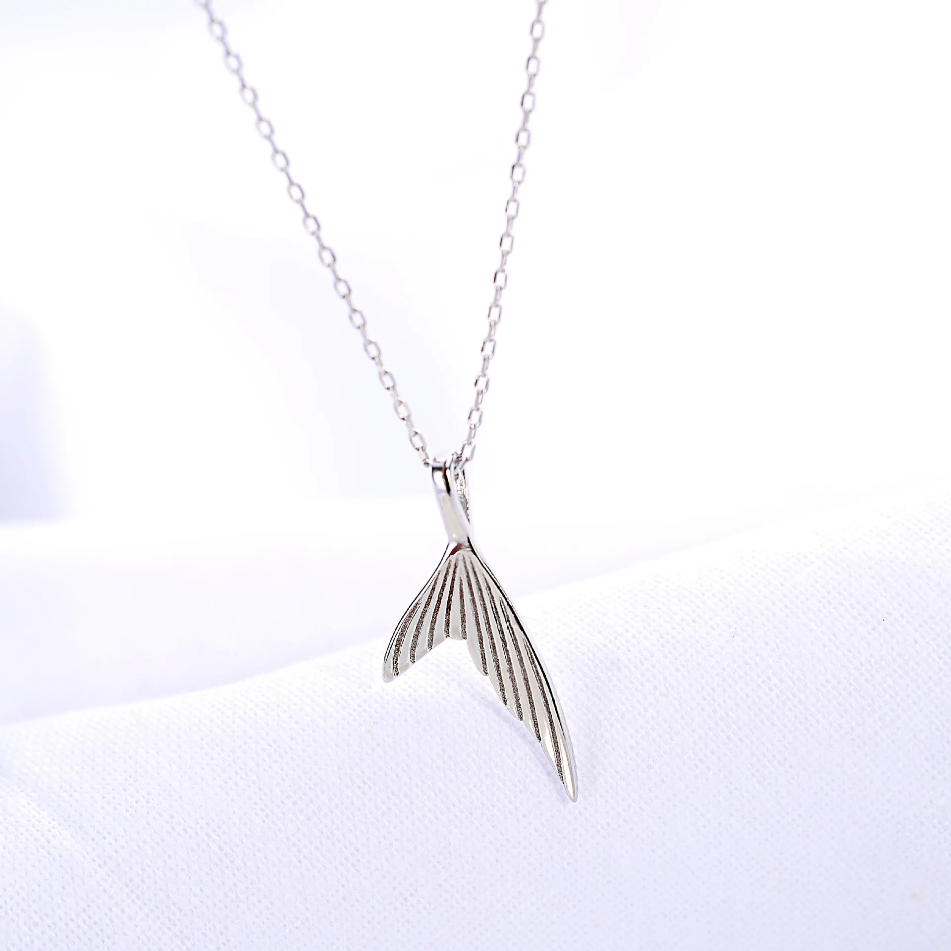 Mermaid tail necklace woman 100% 925 Sterling silver nacklace Jewellery Clavicle chain pendant charms gift
