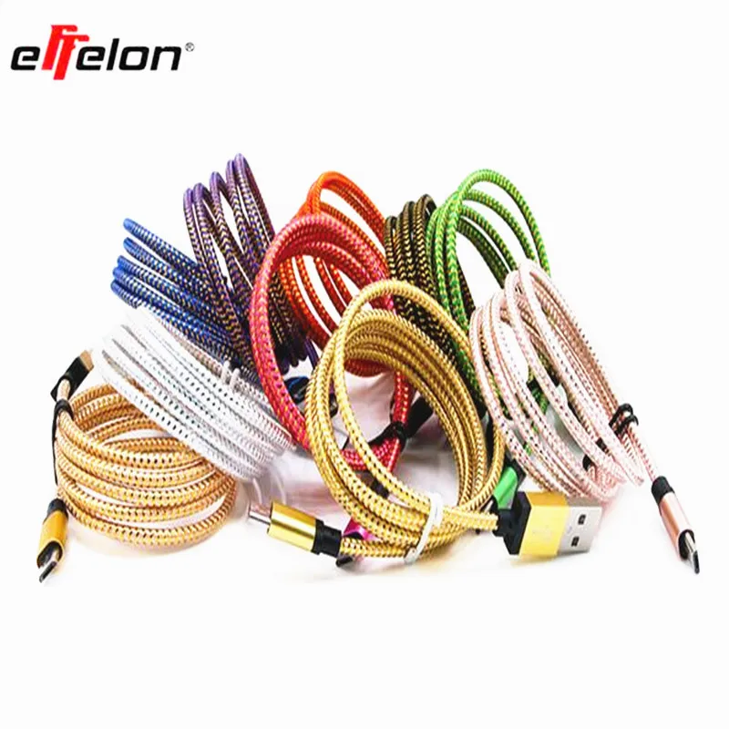 

New Arrival!!! 1M Colorful Nylon Micro USB Cable Charger Data Sync USB Cable Cord For Android Smart Phone for tablet PC
