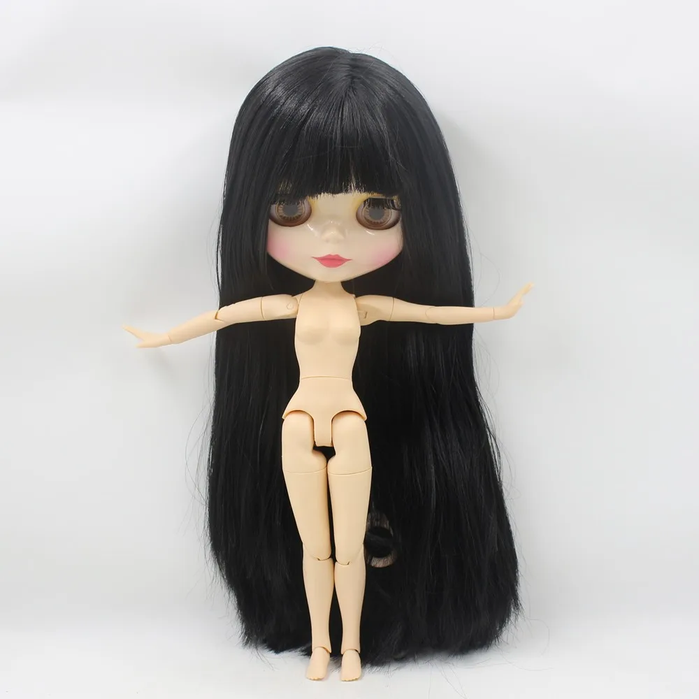 Neo Blythe Doll with Black Hair, White Skin, Shiny Cute Face & Custom Jointed Body 5