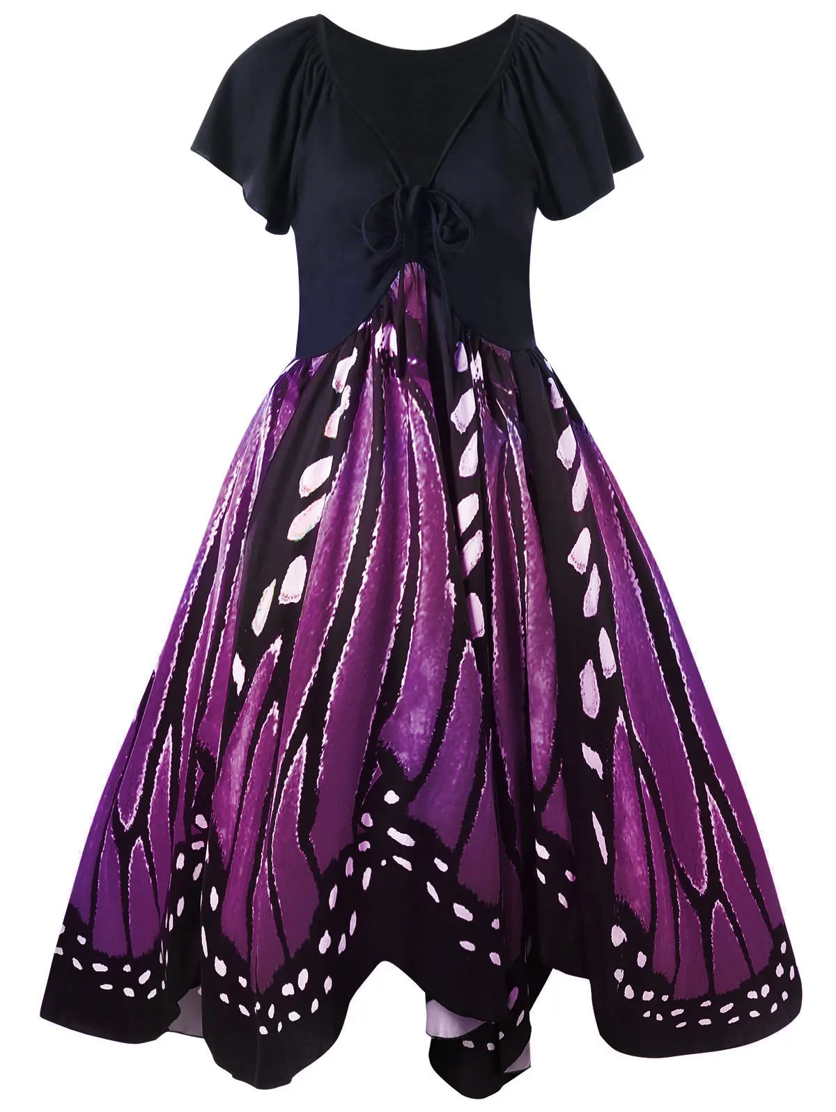 Wipalo размера плюс винтажное летнее платье с вышивкой в виде бабочки Robe Rockabilly косая