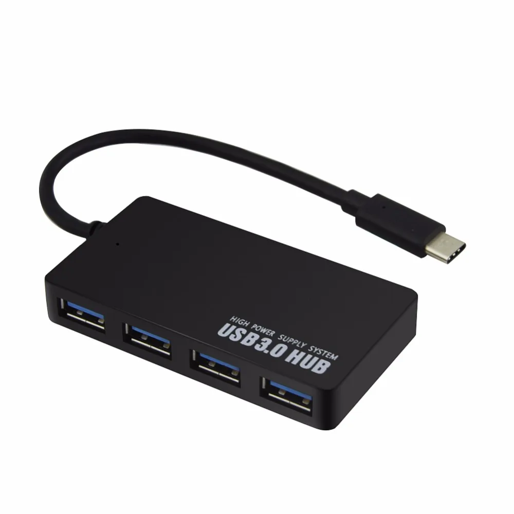 Горячая Распродажа USB-C концентратор 4 порта OTG USB 3,0 концентратор EU/AU/US/UK DC 5 в адаптер питания Тип C разветвитель для Macbook Xiaomi АКСЕССУАРЫ для ноутбуков