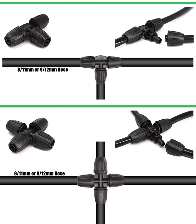 30 шт. I. D8~ 9 мм поливочный шланг, одинаковые соединительные соединители, сельскохозяйственная микро орошение, водопровод, гайка, прямой соединитель, части