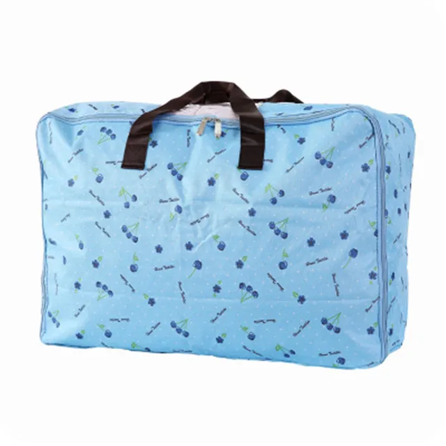 Quilt Storage Bag PEVA Fabric Storage Toy Clothes Tote Cube Pouch