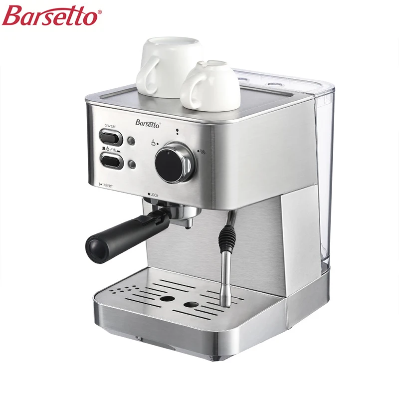 BARSETTO 15Bar Pressure Coffee Machine stainless steel household espresso coffee maker-EU Plug