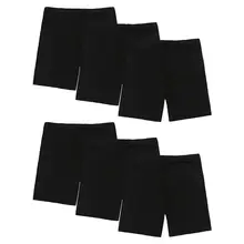 Черные детские шорты для танцев, 6 комплектов в упаковке, Короткие дышащие однотонные Защитные шорты для девочек, мягкие шорты для детей, для девочек, 30MY24