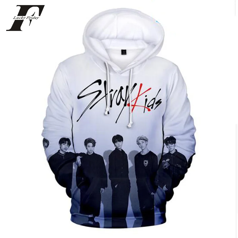 LUCKYFRIDAYF 2019 K-pop K-POP Stray Kids Hoodies Hooded Sweatshirt 3D Printed MINHO JISUNG WOOJIN CHANGBIN FELIX Kpop Harajuku | Женская