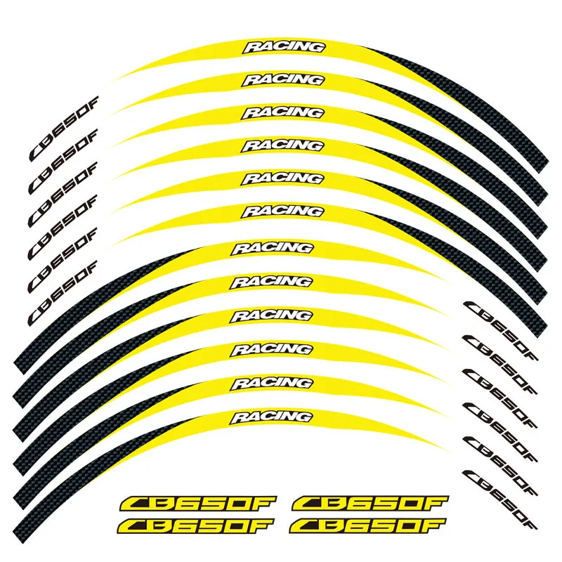 12-компонентный мотоцикла стикеры колеса модные декоративные стикеры в полоску Светоотражающая наклейка на обод для Honda CB650F - Цвет: 15