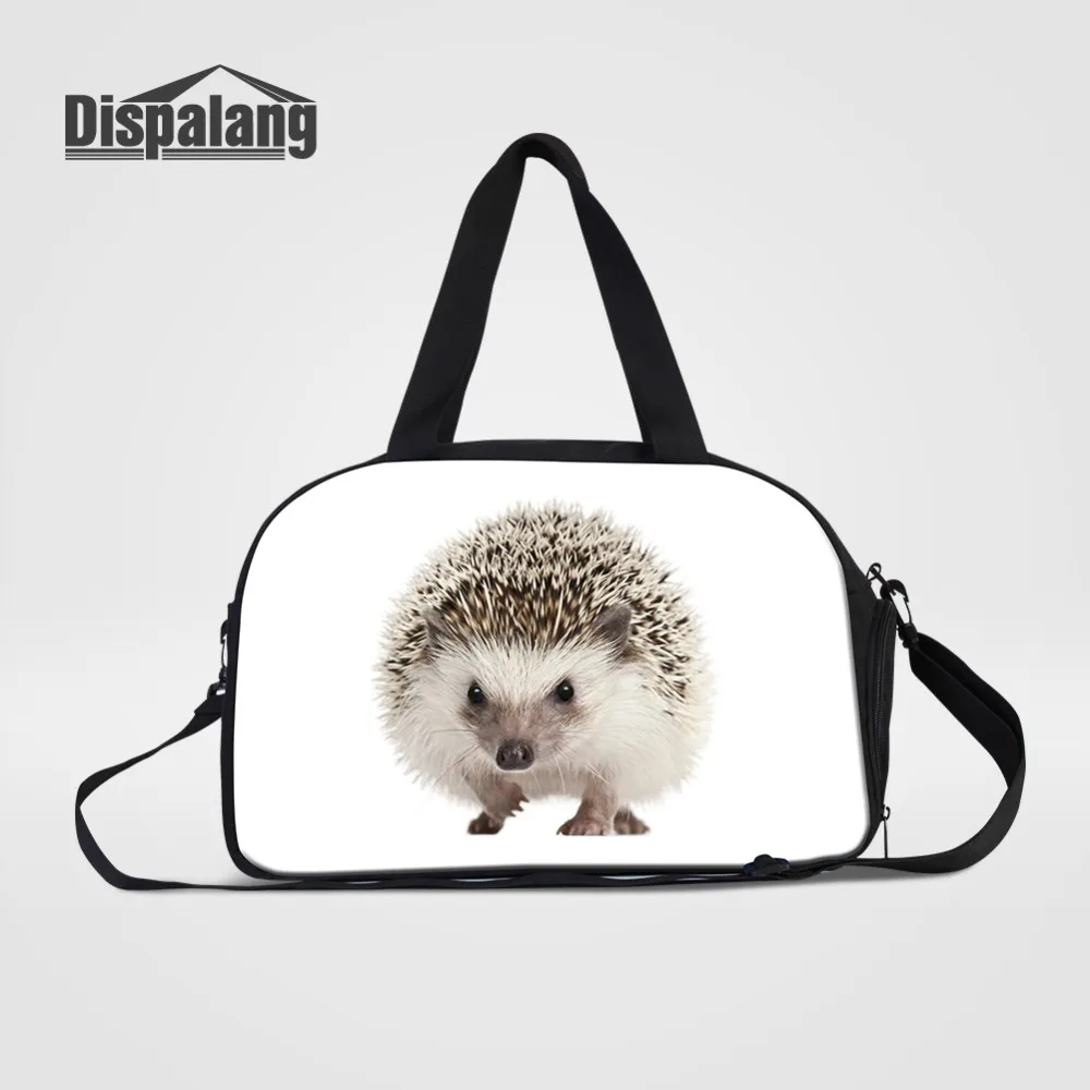 Dispalang Animal Hedgehog Travel Duffle Bag With Shoes Pocket Men