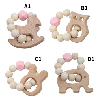 

Baby Infant Wooden Beads Strings Toys Kids Children Animal Cartoon Elephants Owl Decor Ornaments Photography Prop Gift 2-7T