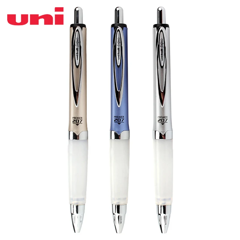 

UNI Gel Pen 1pcs UMN-207 Anti-fatigue Bullet Type Press Black Refill Soft Silicone Handshake Student Office Writing Stationery