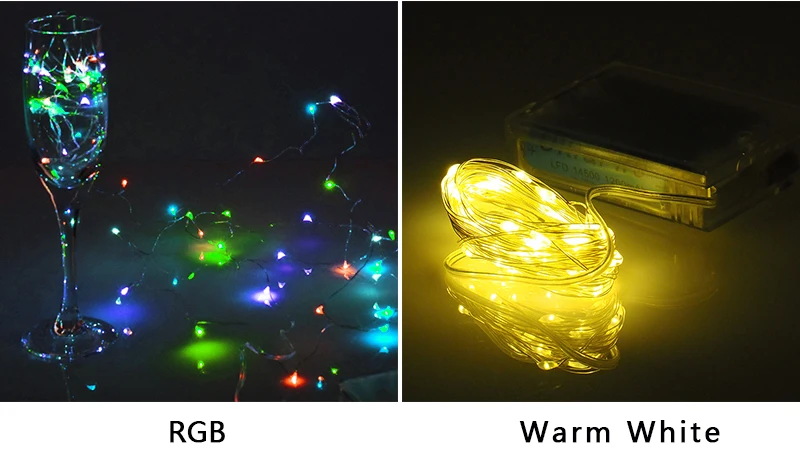 2 м 5 м 10 м Батарея Мощность Медный провод Водонепроницаемый Гирлянды светодиодные огни для отдыха и вечеринок Свадебные Рождество украшения Освещение