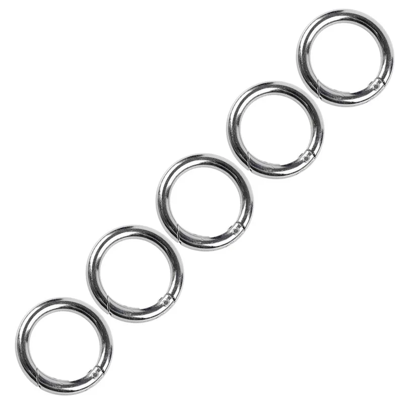 5Pcs Round Hiking Carabiner Aluminum Alloy Carabiners Keyring 28mm Snap Clips Buckle Keychain Climbing Accessories #3o30 (2)