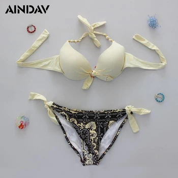 

Sexy Women CloseUp Bikini Halter Strappy Swimwear Bandage Bathing Suit Bikini Brazilian B415