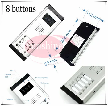 

Outdoor camera CCD lens outdoor unit Video door phones intercom systems with 8 buttons for 8 office/villas/apartments/Hotles