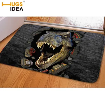 

HUGSIDEA 3D Animals Crazy Horse Carpets Front Entrance Door Mat Creative Dinosaur Carpet for Living Room Tapete Anti-Slip Rugs