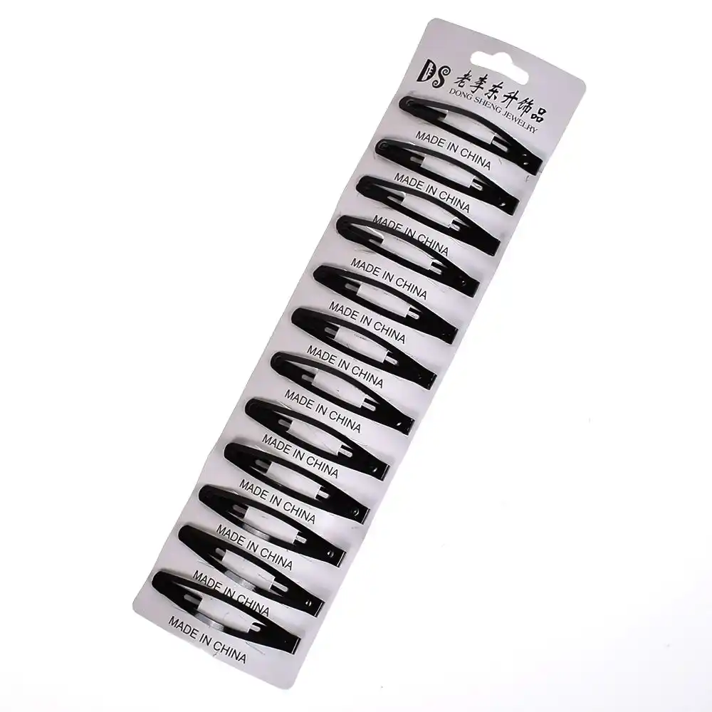 12pcs//Pack Black Hair Clips Girls Hairpins Barrettes Headbands Women Hairgrips