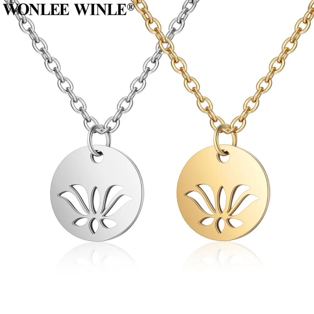 Wonlee Winle Золотые круглые подвески OM Lotus Подвески для женщин DIY полностью