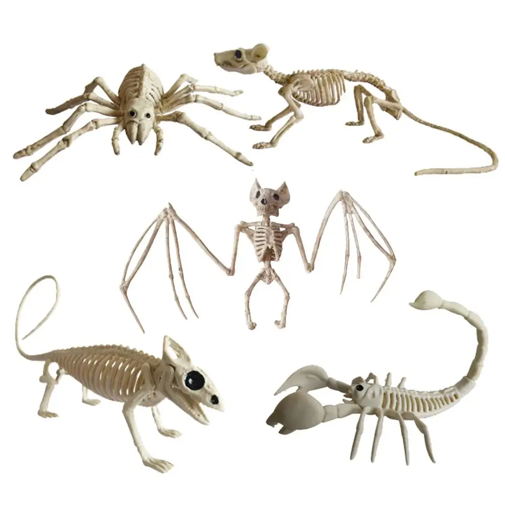 

Halloween Decoration Animal Skeleton Bone Props Party Creepy Spider Bat Mouse Scorpion Lizard Bones Ornaments Hallowmas Horror