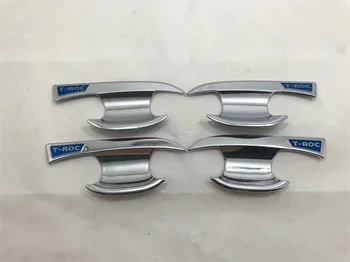 

Car Styling Accessories Side Door Handle Bowl Covers Trim ABS Chrome For VW Volkswagen T-Roc T ROC TROC 2017 2018 2019 4pcs/set